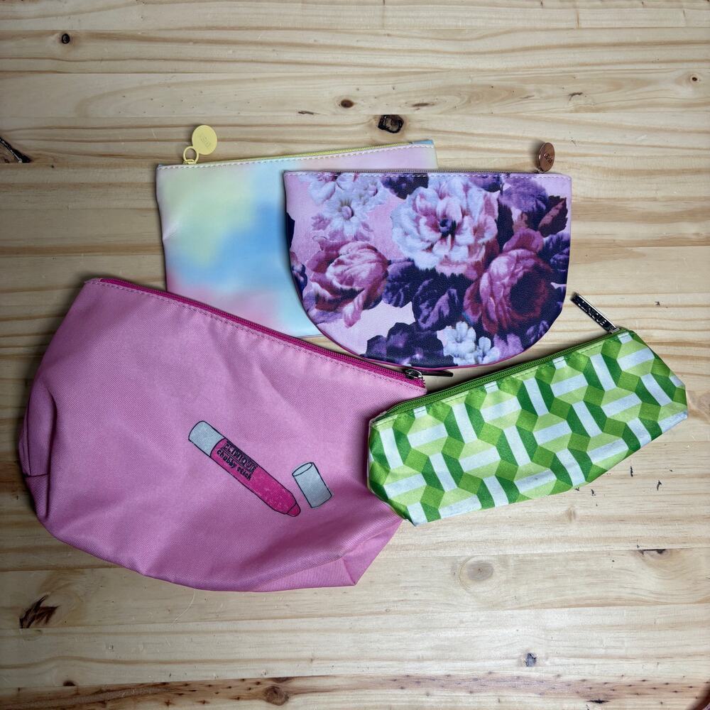 Ipsy and Clinique Makeup Bags Colorful Small -- Lot of 4